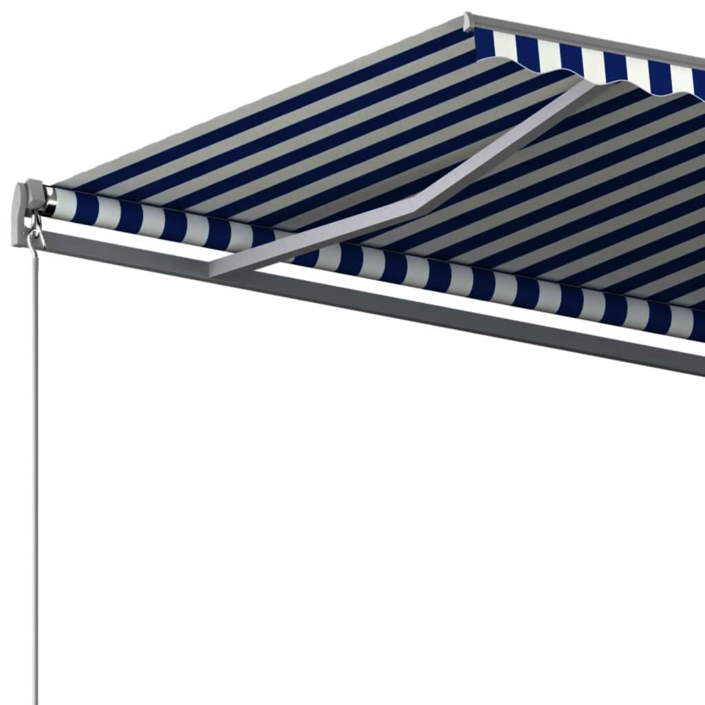 Luifel Vrijstaand Automatisch 350 x 250 cm Blauw en wit