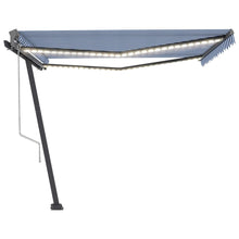 Luifel Automatisch Met Led En Windsensor 400X300Cm 400 x 300 cm Blauw en wit