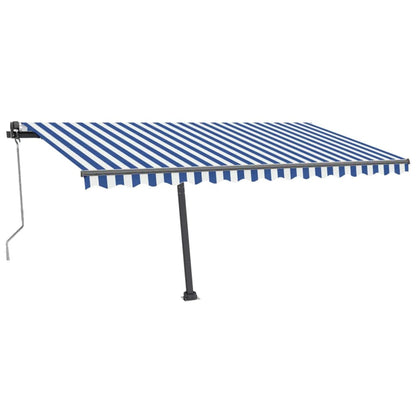 Luifel Automatisch Met Led En Windsensor 400X300Cm 400 x 300 cm Blauw en wit