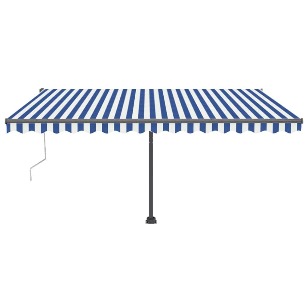 Luifel Automatisch Met Led En Windsensor 400X300Cm 400 x 300 cm Blauw en wit