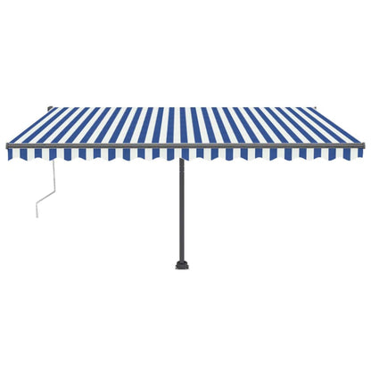 Luifel Automatisch Met Led En Windsensor 400X300Cm 400 x 300 cm Blauw en wit