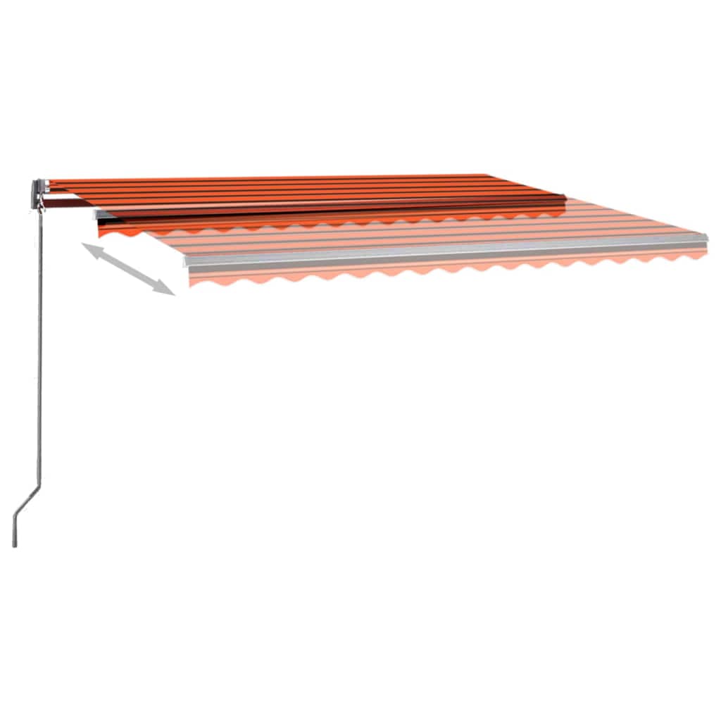 Luifel Automatisch Met Led Windsensor Oranje Bruin 400 x 300 cm Multikleur