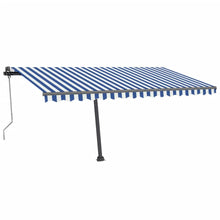 Luifel Automatisch Met Led En Windsensor 450 x 300 cm Blauw en wit