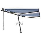 Luifel Automatisch Met Led En Windsensor 400 x 350 cm Blauw en wit