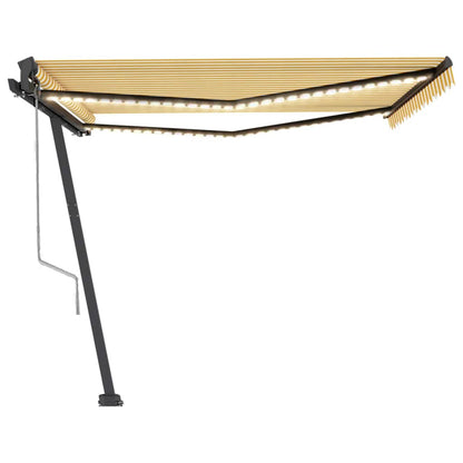 Luifel Automatisch Met Led En Windsensor 400 x 350 cm Geel en wit