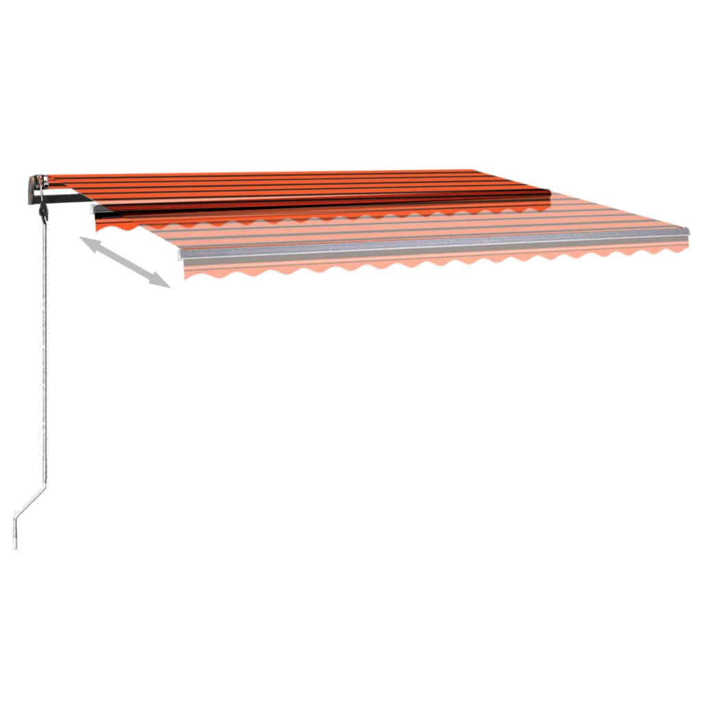 Luifel Handmatig Uittrekbaar Met Led Oranje En Bruin 450 x 350 cm Multikleur