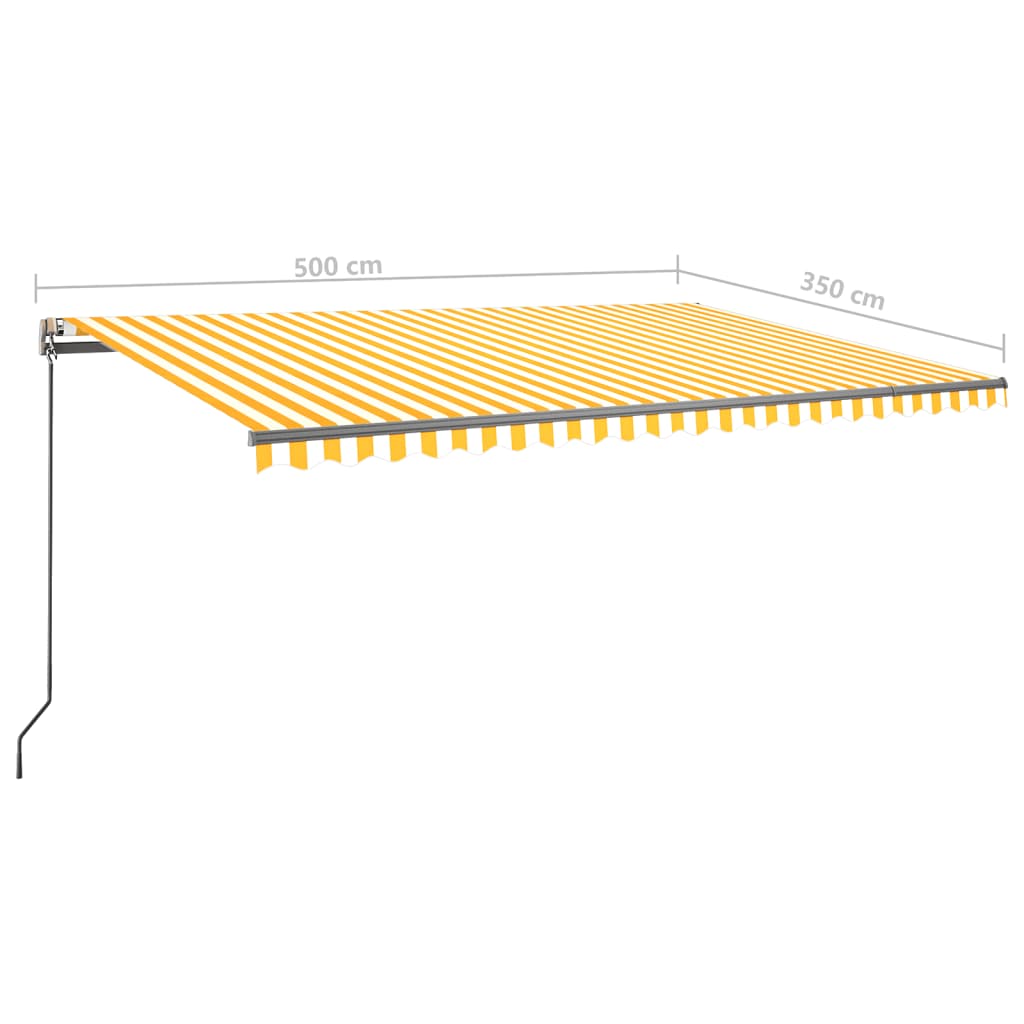 Luifel Vrijstaand Automatisch 500 x 350 cm Geel en wit