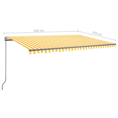 Luifel Vrijstaand Automatisch 500 x 350 cm Geel en wit