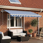 Luifel handmatig uittrekbaar 3x2,5 m blauw wit