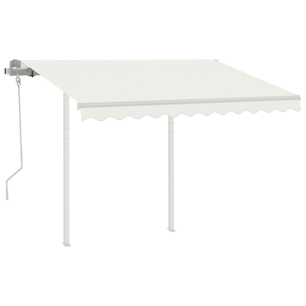 Luifel Handmatig Uittrekbaar Met Palen 3X2,5 M Kleurig 3 x 2.5 m Crème