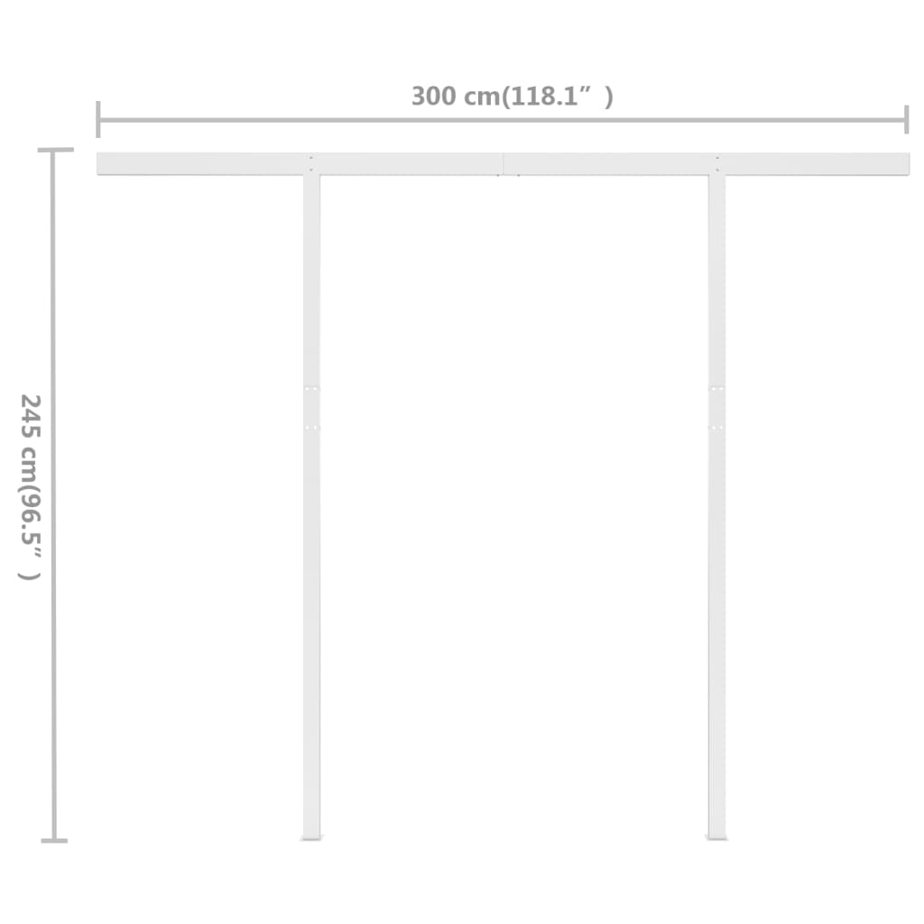 Luifel Handmatig Uittrekbaar Met Palen 3X2,5 M Kleurig 3 x 2.5 m Crème