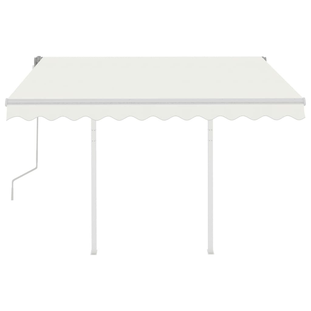 Luifel Handmatig Uittrekbaar Met Palen 3X2,5 M Kleurig 3 x 2.5 m Crème