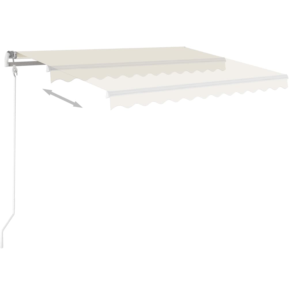 Luifel Handmatig Uittrekbaar Met Palen 3X2,5 M Kleurig 3 x 2.5 m Crème