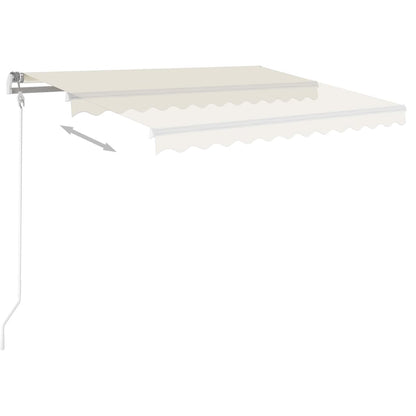 Luifel Handmatig Uittrekbaar Met Palen 3X2,5 M Kleurig 3 x 2.5 m Crème