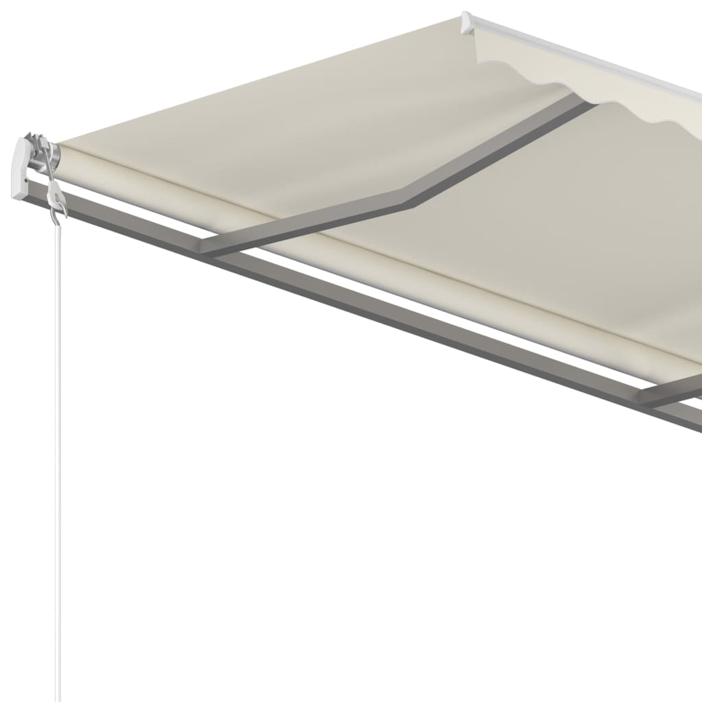 Luifel Handmatig Uittrekbaar Met Palen 3X2,5 M Kleurig 3 x 2.5 m Crème