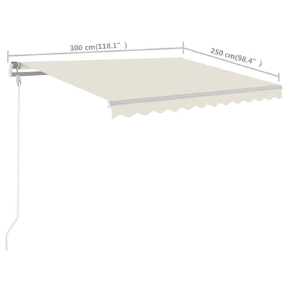 Luifel Handmatig Uittrekbaar Met Palen 3X2,5 M Kleurig 3 x 2.5 m Crème