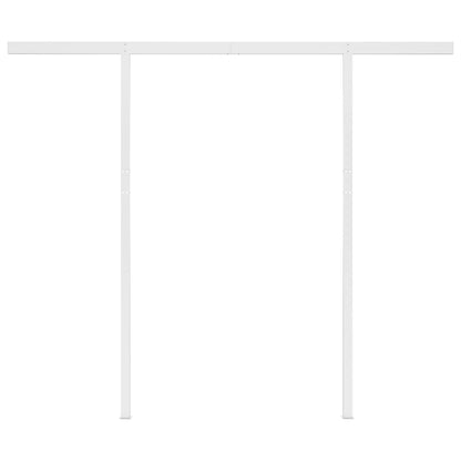 Luifel Handmatig Uittrekbaar Met Led 3X2,5 M 3 x 2.5 m Blauw en wit