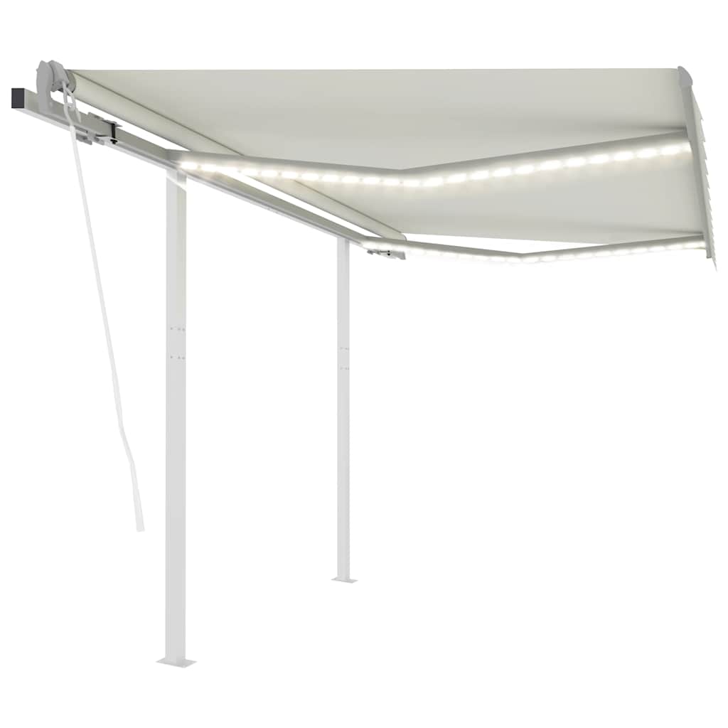 Luifel automatisch met LED en windsensor 3x2,5 m crèmekleurig