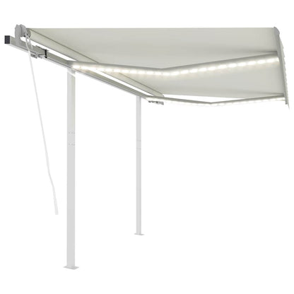 Luifel automatisch met LED en windsensor 3x2,5 m crèmekleurig