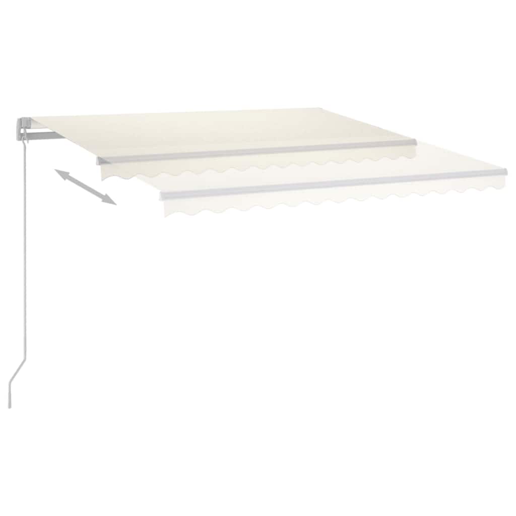 Luifel automatisch met LED en windsensor 3x2,5 m crèmekleurig