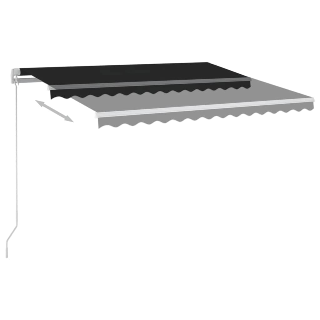 Luifel automatisch met LED en windsensor 3x2,5 m antracietkleur