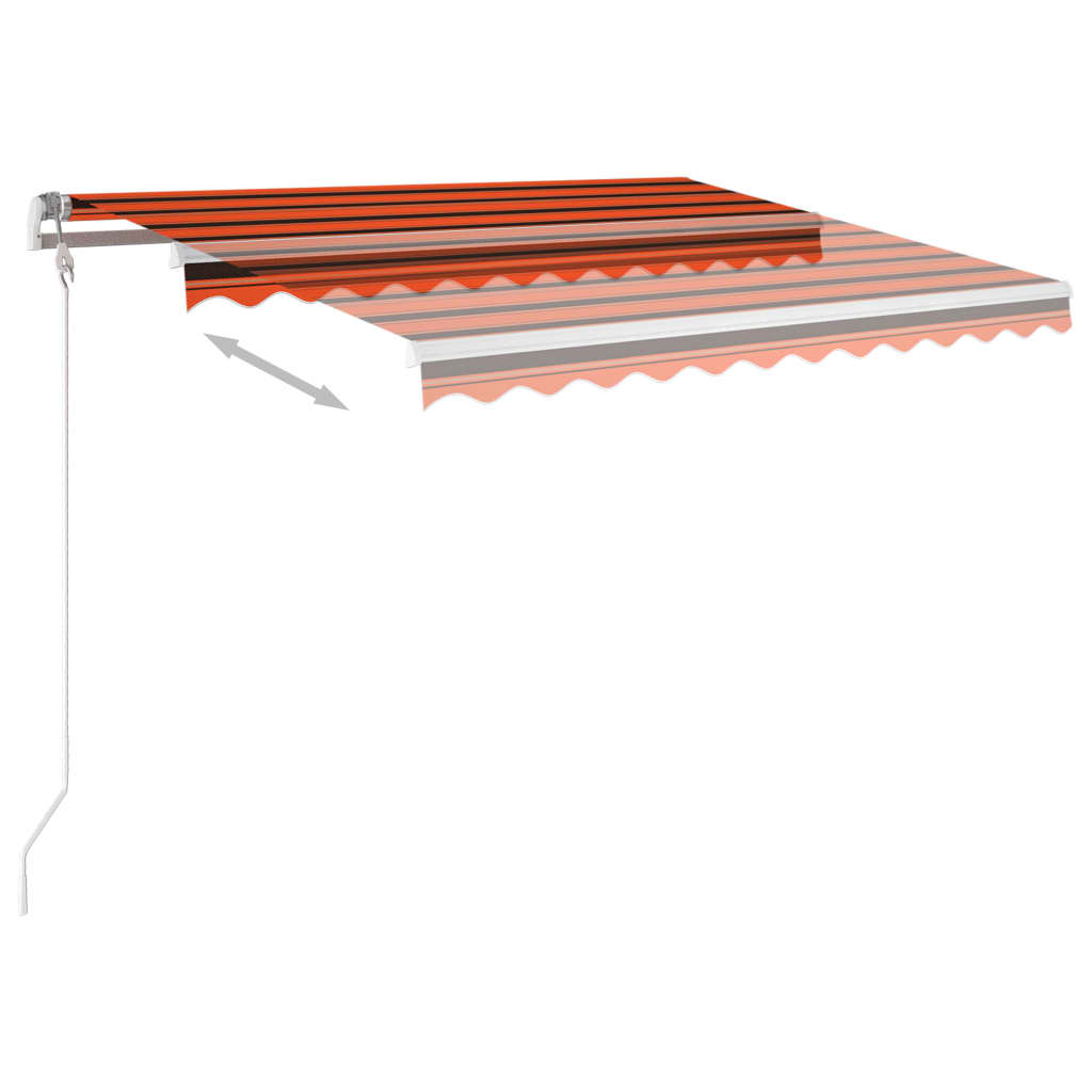 Luifel Handmatig Uittrekbaar Met Palen 3,5X2,5 M Oranje En Bruin 3.5 x 2.5 m Multikleur