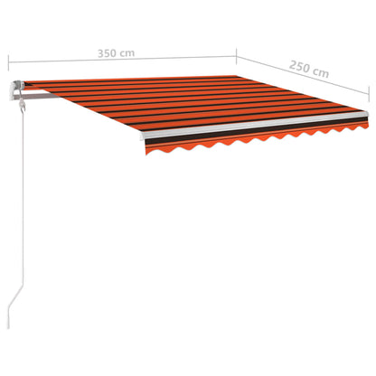 Luifel Handmatig Uittrekbaar Met Palen 3,5X2,5 M Oranje En Bruin 3.5 x 2.5 m Multikleur