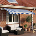 Uitschuifbare luifel 3,5x2,5 m blauw wit aluminium frame