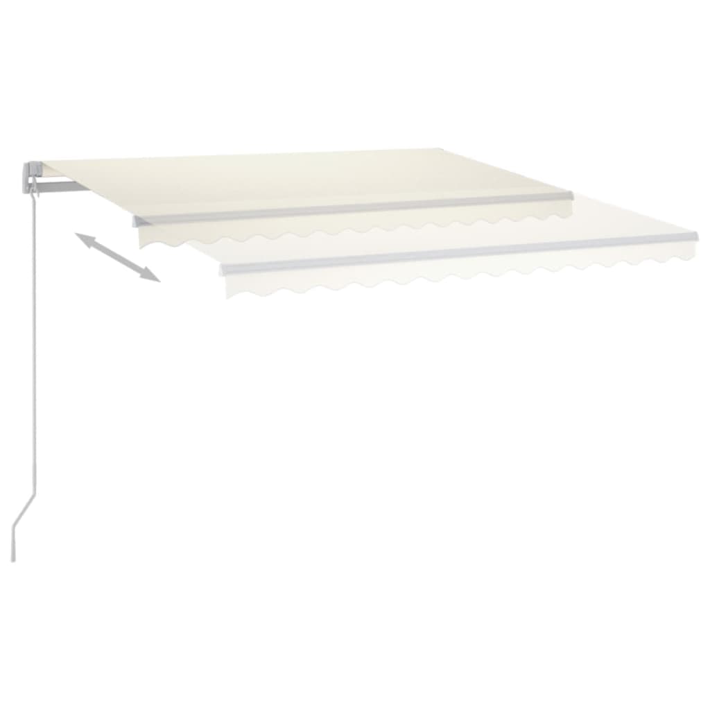 Luifel automatisch met LED en windsensor 3,5x2,5 m crèmekleurig