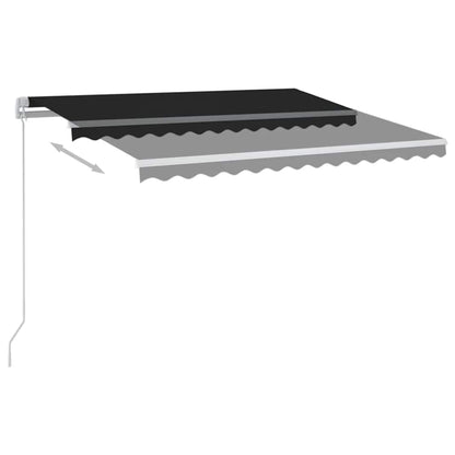 Luifel automatisch met LED en windsensor 3,5x2,5 m antraciet