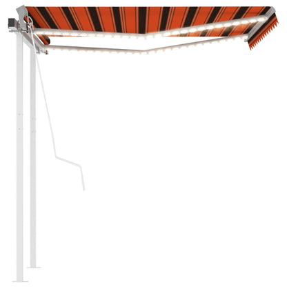 Luifel Automatisch Met Led En Windsensor 3,5X2,5 M Oranje Bruin 3.5 x 2.5 m Multikleur