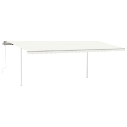 Luifel Automatisch Uittrekbaar Met Palen Kleurig 6 x 3 m crème