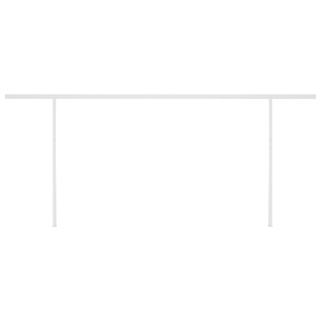 Luifel Automatisch Uittrekbaar Met Palen 6 x 3 m Geel en wit