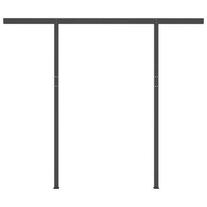 Luifel Handmatig Uittrekbaar Met Led 3X2,5 M 3 x 2.5 m Blauw en wit