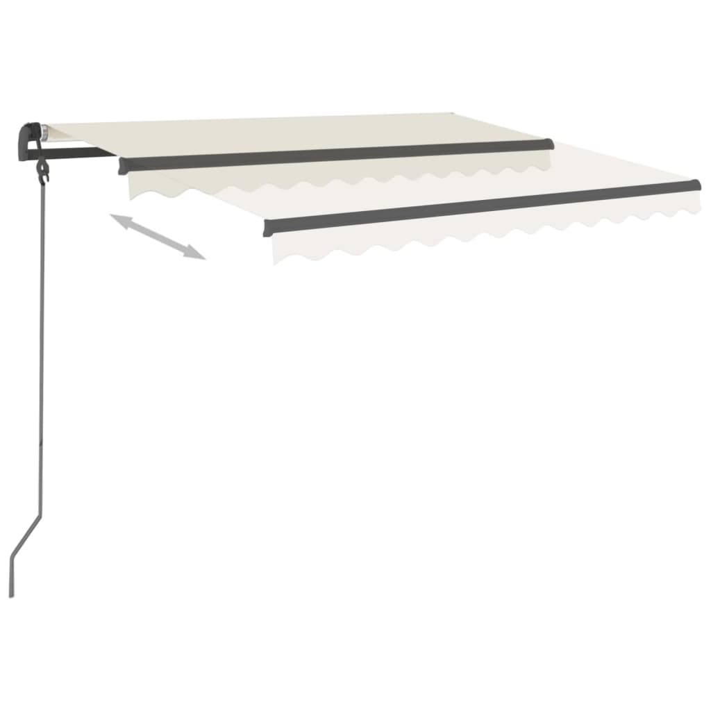 Luifel Automatisch Uittrekbaar Met Palen 3X2,5 M Kleurig 3 x 2.5 m crème