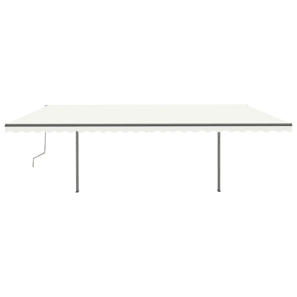 Luifel Handmatig Uittrekbaar Met Palen 3,5X2,5 M Kleurig 3.5 x 2.5 m Crème