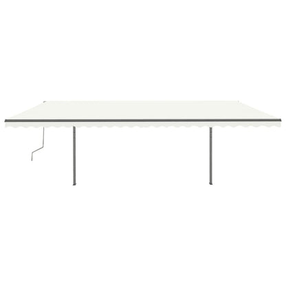 Luifel Handmatig Uittrekbaar Met Palen 3,5X2,5 M Kleurig 3.5 x 2.5 m Crème