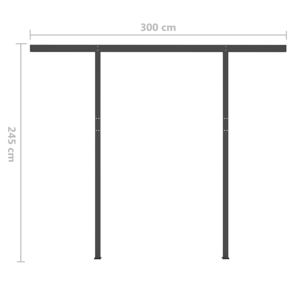 Luifel Handmatig Uittrekbaar Met Led 3,5X2,5 M 3.5 x 2.5 m Geel en wit