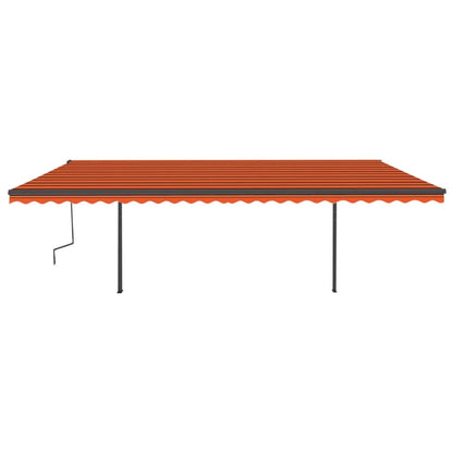 Luifel Automatisch Uittrekbaar Met Palen 6 x 3 m Oranje en bruin