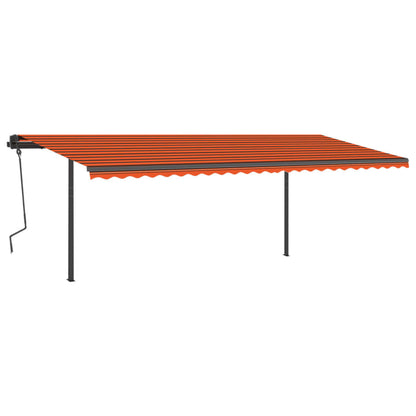 Luifel Automatisch Uittrekbaar Met Palen 6 x 3 m Oranje en bruin