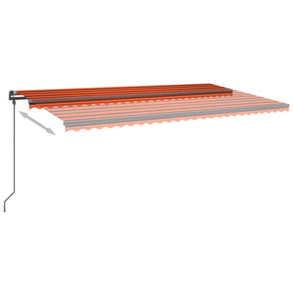 Luifel Automatisch Uittrekbaar Met Palen 6 x 3 m Oranje en bruin