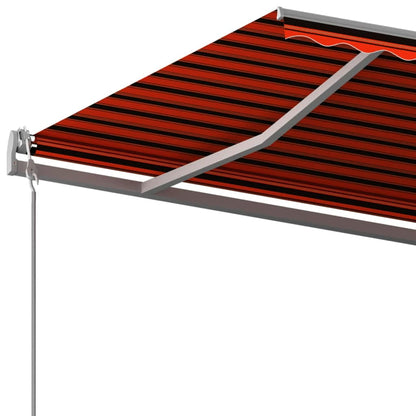 Luifel Automatisch Uittrekbaar Met Palen 6 x 3 m Oranje en bruin