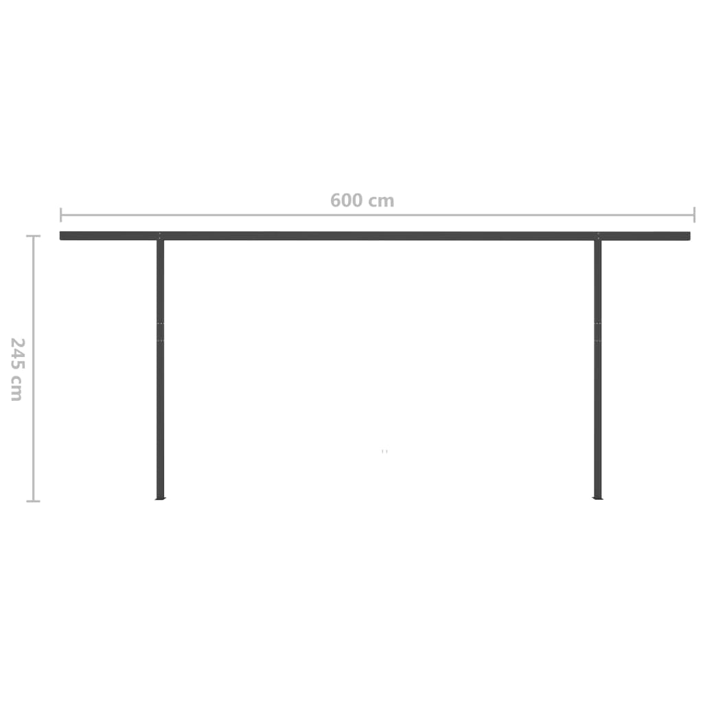 Luifel Handmatig Uittrekbaar Met Palen 6X3,5 M 6 x 3.5 m Blauw en wit