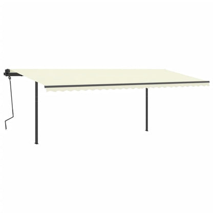 Luifel Handmatig Uittrekbaar Met Palen 6X3,5 M Kleurig 6 x 3.5 m Crème