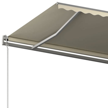 Luifel Handmatig Uittrekbaar Met Palen 6X3,5 M Kleurig 6 x 3.5 m Crème