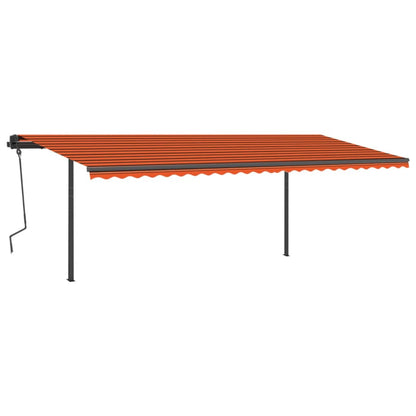 Luifel Automatisch Uittrekbaar Met Palen 6X3,5 M 6 x 3.5 m Oranje en bruin