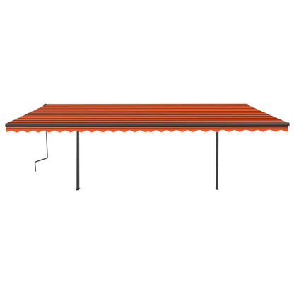 Luifel Automatisch Uittrekbaar Met Palen 6X3,5 M 6 x 3.5 m Oranje en bruin