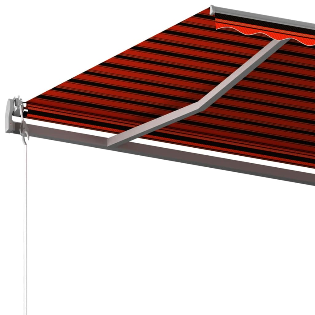 Luifel Automatisch Uittrekbaar Met Palen 6X3,5 M 6 x 3.5 m Oranje en bruin