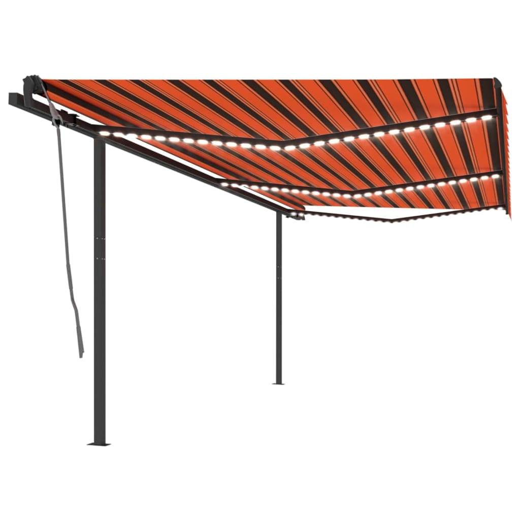 Luifel Automatisch Met Led En Windsensor 6X3,5 M 6 x 3.5 m Oranje en bruin