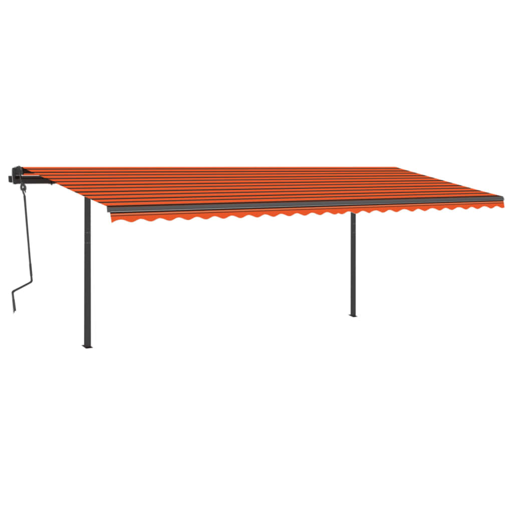 Luifel Automatisch Met Led En Windsensor 6X3,5 M 6 x 3.5 m Oranje en bruin